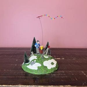 Dept 56 - Go Fly A Kite: Snow Village, Village Accessories; Department 56; Vintage Christmas Village Accessory, Holiday Village Scene Decor