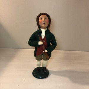 1998 Vintage Byers Choice Caroler - Williamsburg Collection;  Boy with Wooden Clarinet