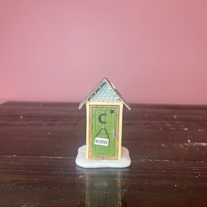 Dept 56; Woodland Outhouse, Village Accessories: Snow Village Department 56 RETIRED, Vintage Christmas Village Accessory, Holiday Scene