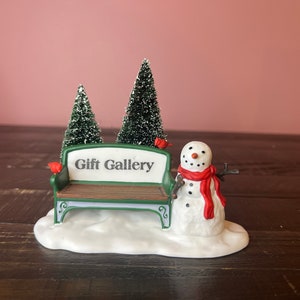 Dept 56: Our Own Village Park Bench- Snow Village Series; Department 56 RETIRED - Vintage Christmas Village Scene Accessory, Village Snowman
