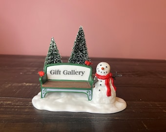 Dept 56: Our Own Village Park Bench- Snow Village Series; Department 56 RETIRED - Vintage Christmas Village Scene Accessory, Village Snowman