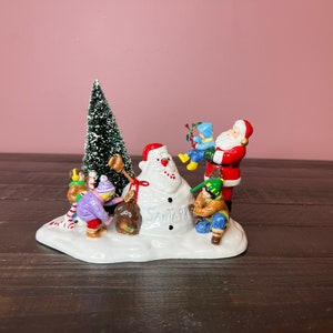 Dept 56: Santa Comes To Town, 1998- Snow Village Series;  Department 56 RETIRED - Vintage Christmas Village Accessory, Santa Christmas Scene