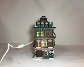 Dept 56: The Flat of Ebenezer Scrooge- Dickens' Village Series; Department 56 - RETIRED, Vintage Christmas Village Porcelain Lighted House