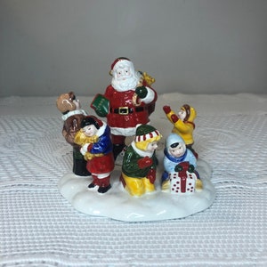 Dept 56: Santa Comes To Town, 1995- Snow Village Series;  Department 56 RETIRED - Vintage Christmas Village Accessory, Miniature Christmas