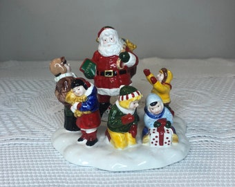 Dept 56: Santa Comes To Town, 1995- Snow Village Series;  Department 56 RETIRED - Vintage Christmas Village Accessory, Miniature Christmas