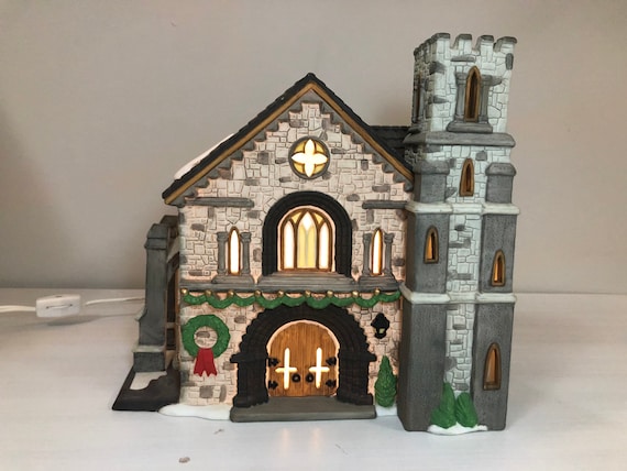 Dept 56: Whittlesbourne Church Dickens' Village Series Department 56  RETIRED, Vintage Christmas Village Lighted House, Village Scene 