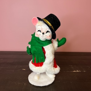 Annalee Doll - 7 inch Christmas Mouse : Cute Christmas Decor; Holiday Plush Decor, Christmas Handmade Home Decor