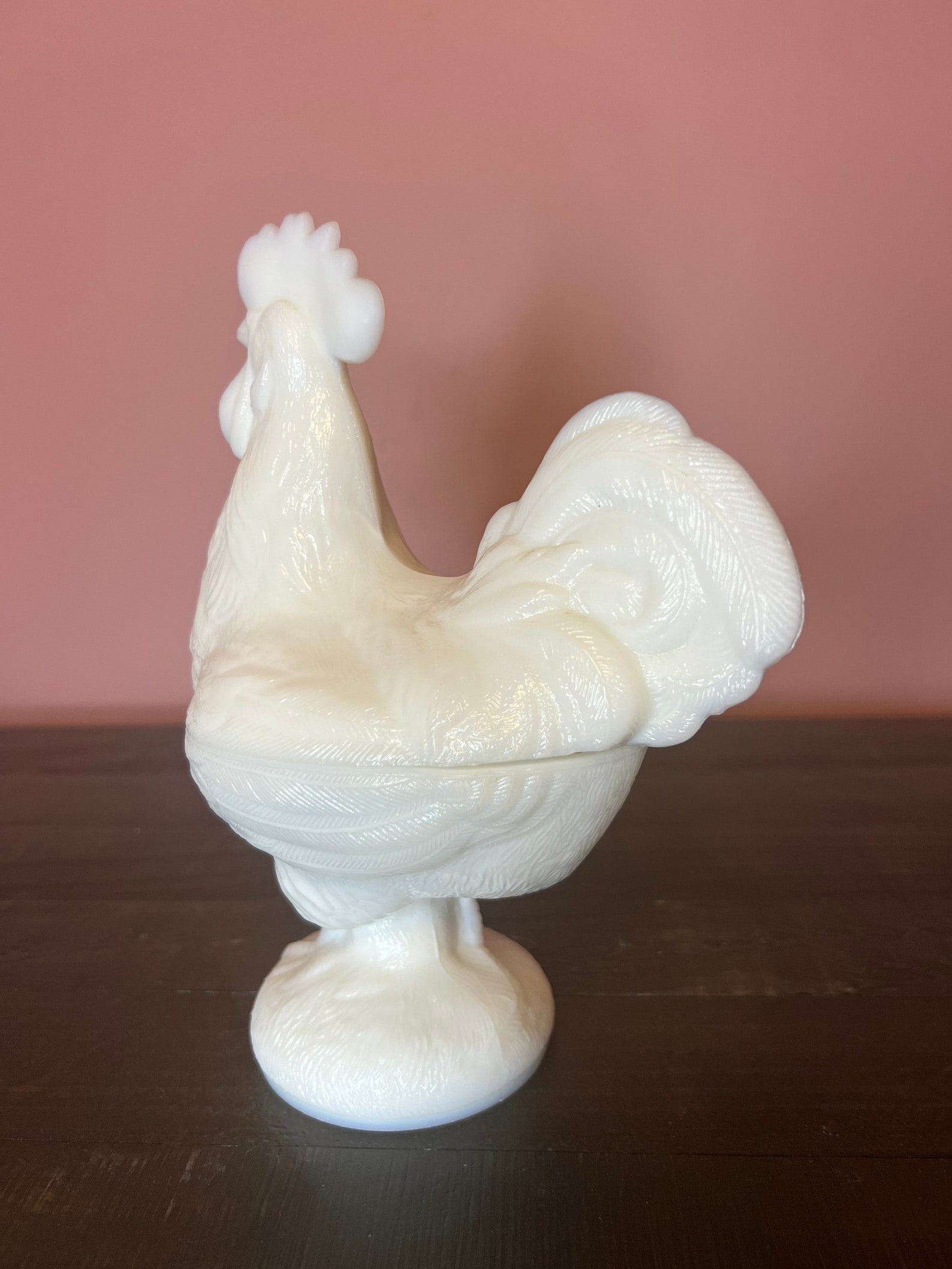 Vintage Westmoreland Milk Glass Rooster Candy Dish With Etsy