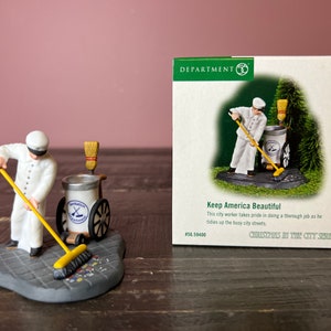 Dept 56: Keep America Beautiful- Christmas in the City Series; Department 56 - RETIRED; Vintage Christmas Village Scene Accessory