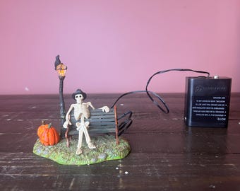 Dept 56: Resting My Bones, Village Accessories- Halloween Snow Village Series; Department 56 - RETIRED, Vintage Village Decorations