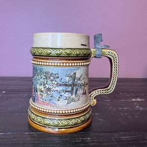 Vintage Early 1900s  Villeroy & Boch Mettlach Beer Stein - Barmaid 2181/957 ; Collectible German Artwork, Antique German Beer Mug