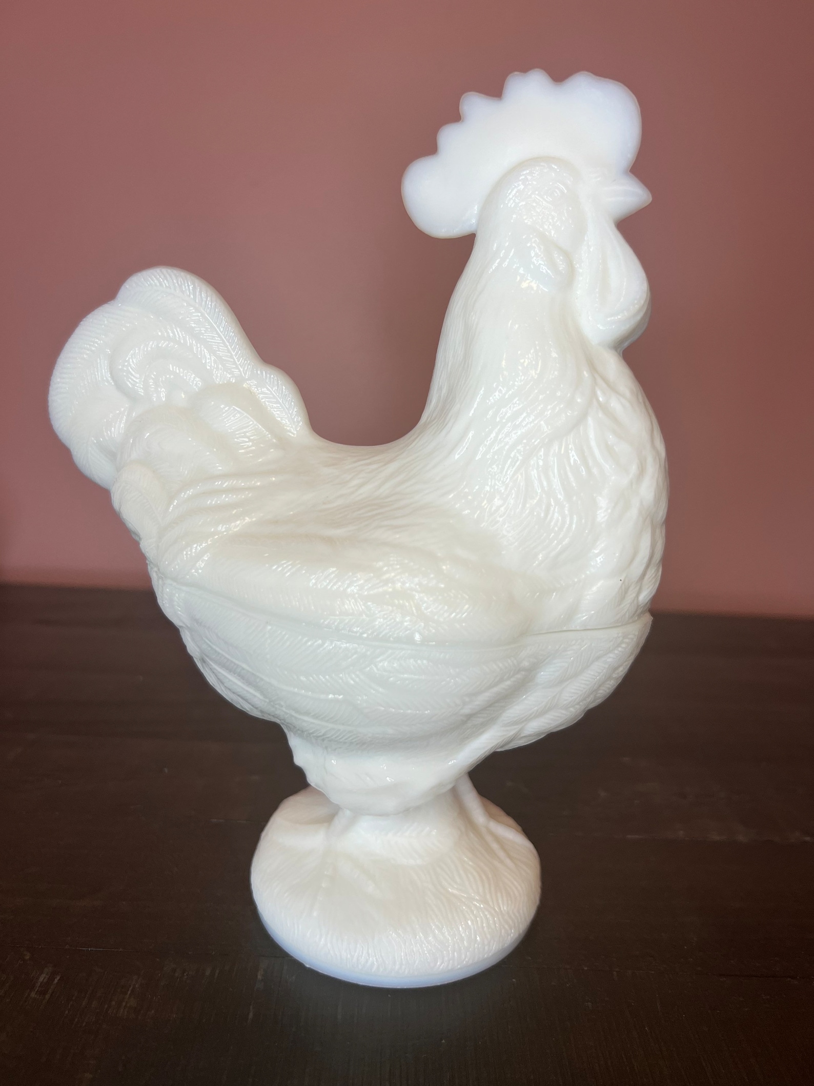 Vintage Westmoreland Milk Glass Rooster Candy Dish With Etsy