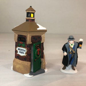 Dept 56- Brixton Road Watchman - Dickens&#39; Village: Department 56 RETIRED, Vintage Christmas Village Accessory, Holiday Village Scene Decor
