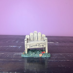 Dept 56- Harvest Fields Bench, Village Accessories- Snow Village Series: Department 56 RETIRED - Vintage Christmas Village Scene Decor