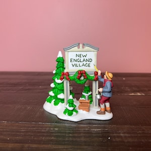 Dept 56 - Fresh Paint - New England Village Sign: New England Village Department 56 RETIRED - Vintage Dept 56 ; Christmas Village Scene
