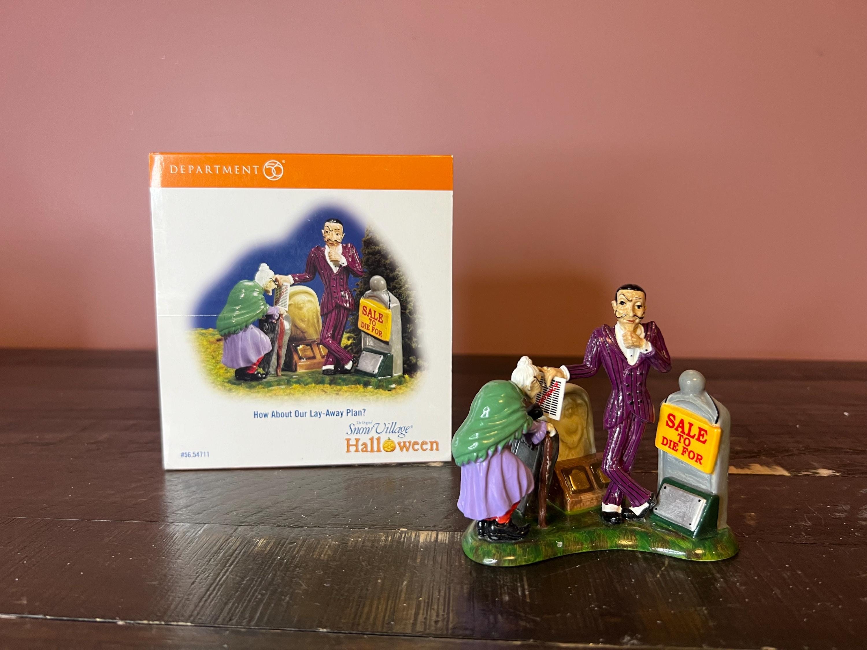 Dept 56: How About Our Lay-away Plan?; Halloween Snow Village Series- Department  56 - RETIRED; Vintage Halloween Fall Village Decorations - Etsy, image size:3000x2250