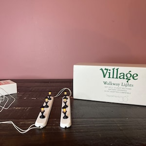 Dept 56; Village Walkway Lights: Snow Village Department 56 RETIRED - Vintage Christmas Village Accessory, Holiday Scene Decor