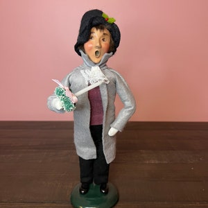 1996 Vintage Byers Choice Caroler -Limited Edition- Victorian Boy Holding Candle, Handmade Doll, Vintage Christmas Caroler Decor