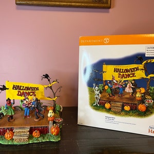 Dept 56: Halloween Dance - Halloween Snow Village Series- Department 56 - RETIRED; Vintage Halloween Fall Village Decorations