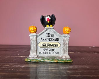 Rayon 56 : enseigne du 10e anniversaire d'Halloween - Série Halloween Villages des neiges - Département 56 - À LA RETRAITE ; Décorations d'automne vintage pour village d'Halloween
