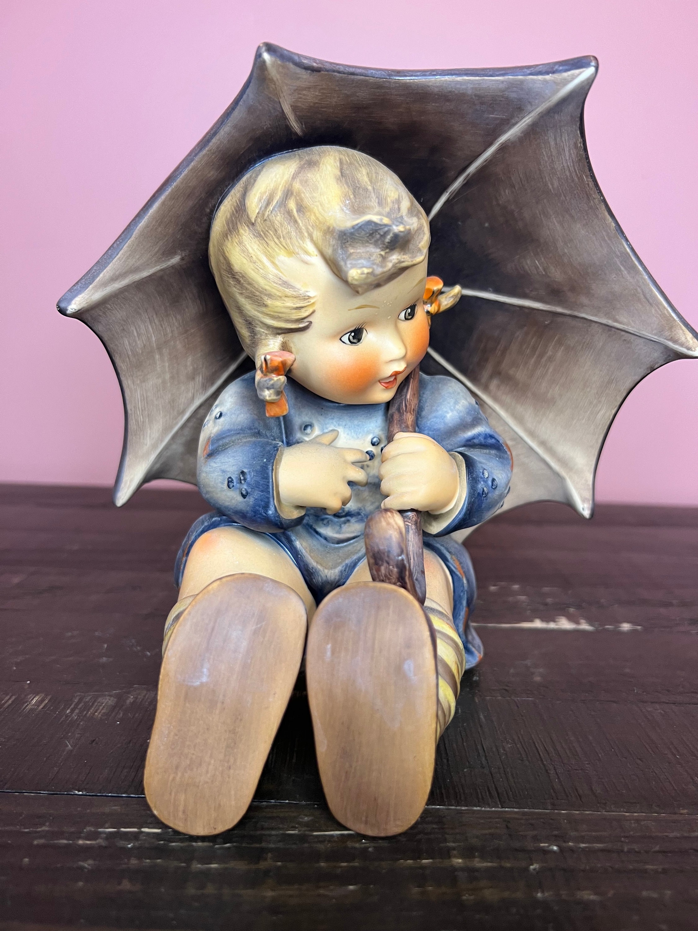 1960s Large Rare Vintage Goebel Hummel Figurine; Umbrella