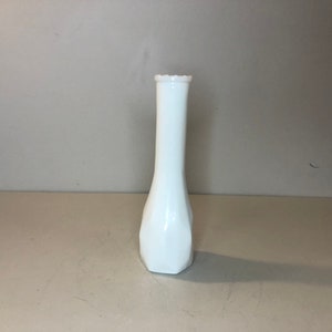 Vintage White Milk Glass Vase - 8.5 inches