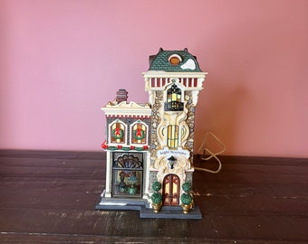 Dept 56 - Light Nouveau: Christmas in the City Series; Department 56 -RETIRED- Christmas Village Scene; Holiday Porcelain House