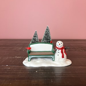 Dept 56: Our Own Village Park Bench- Snow Village Series; Department 56 RETIRED - Vintage Christmas Village Scene Accessory, Village Snowman