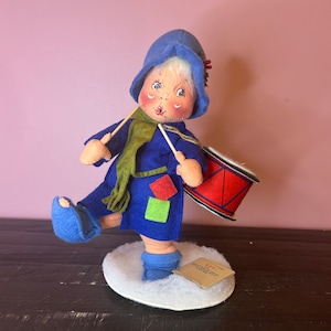 Vintage 1995 Annalee Dolls - 12 inch Little Drummer Boy; Cute Vintage Christmas Holiday Plush; Handmade Christmas Doll Home Decor