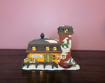 Dept 56: Cape Keag Fish Cannery- New England Village Series; Department 56 - RETIRED Vintage Dept 56; Christmas Village Scene, Lighted House