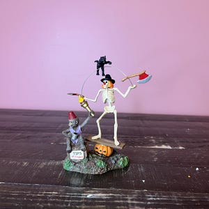 Dept 56: Funny Bones; Halloween Snow Village Series- Department 56 - RETIRED; Vintage Halloween Fall Village Decorations