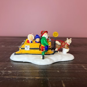 Dept 56: School Sleigh Express, Elfland - North Pole Series; Department 56 -RETIRED; Christmas Village Porcelain Accessory, Village Scene