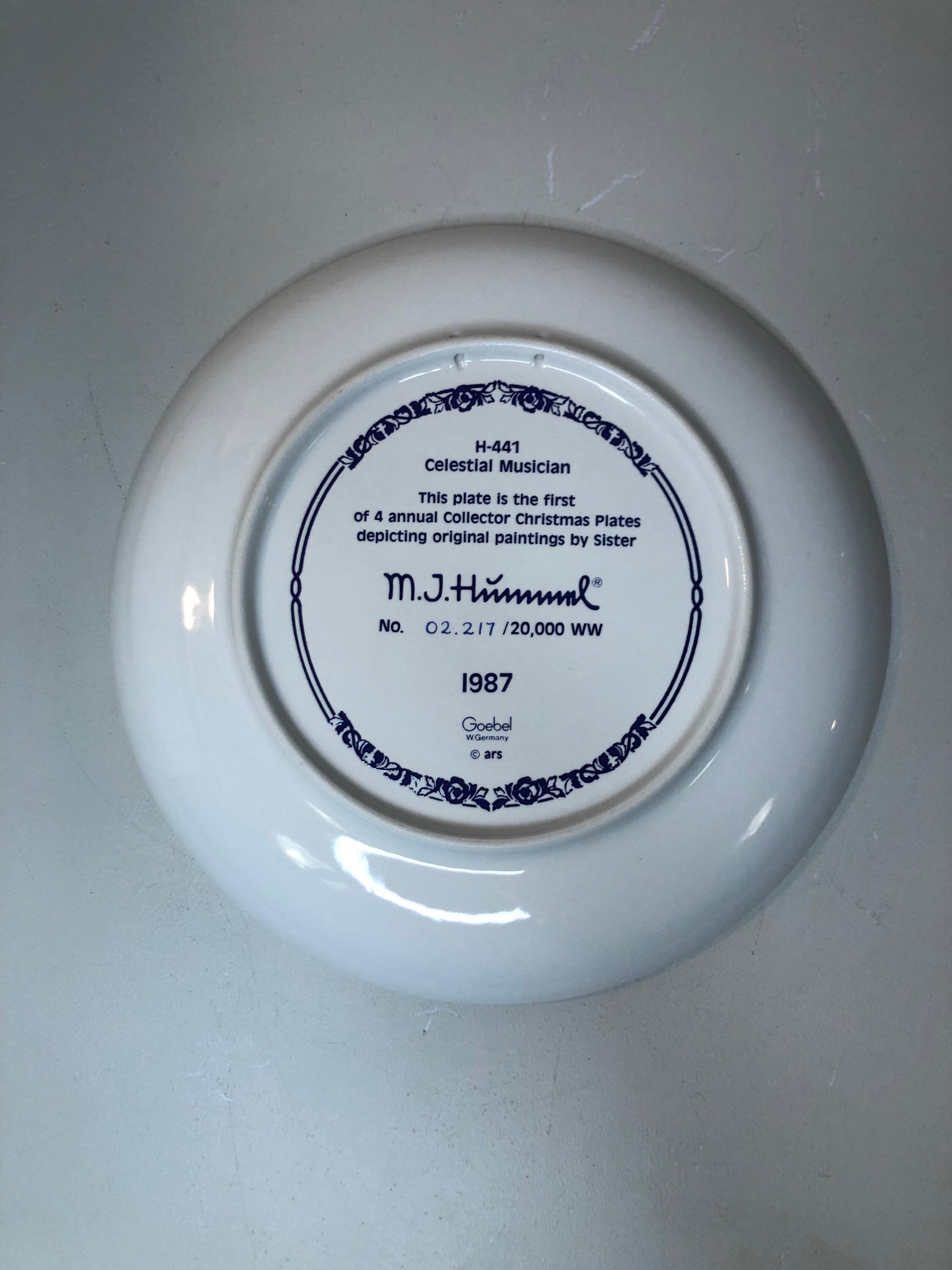 【メーカー直送】 1987 Hummel Celestial H-441 - Plate Christmas Goebel 食器