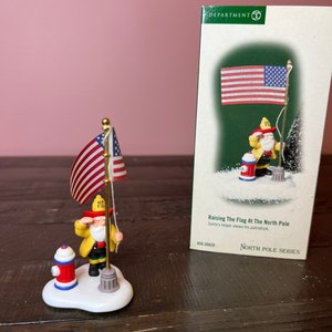 Dept 56: Raising The Flag at the North Pole-North Pole Series; Department 56 -RETIRED; Christmas Village Accessories-Christmas Village Scene