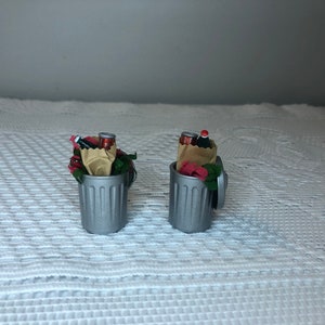 Dept 56: Christmas Trash Cans (Set of 2) ; Snow Village Series;  Department 56 RETIRED - Vintage Christmas Village Accessory
