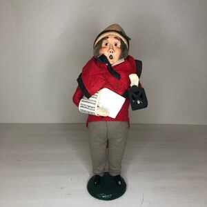 1987 Vintage Byers Choice Caroler -Victorian Man with Music Sheet & Lantern