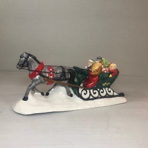 Dept 56- Sleighride- Snow Village Series: Department 56 RETIRED; Vintage Christmas Village Accessory, Miniature Christmas Scene Decor