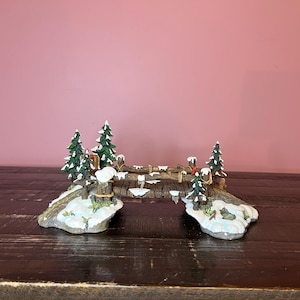 Dept 56: Village Mill Creek Wooden Bridge; Snow Village Series; Department 56, RETIRED, Vintage Christmas / Holiday Village Scene Accessory