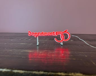 Departamento 56 - Letrero del Departamento 56, Brite Lites, accesorio iluminado para pueblo; Departamento 56 RETIRADO, accesorio vintage iluminado para escena de pueblo navideño