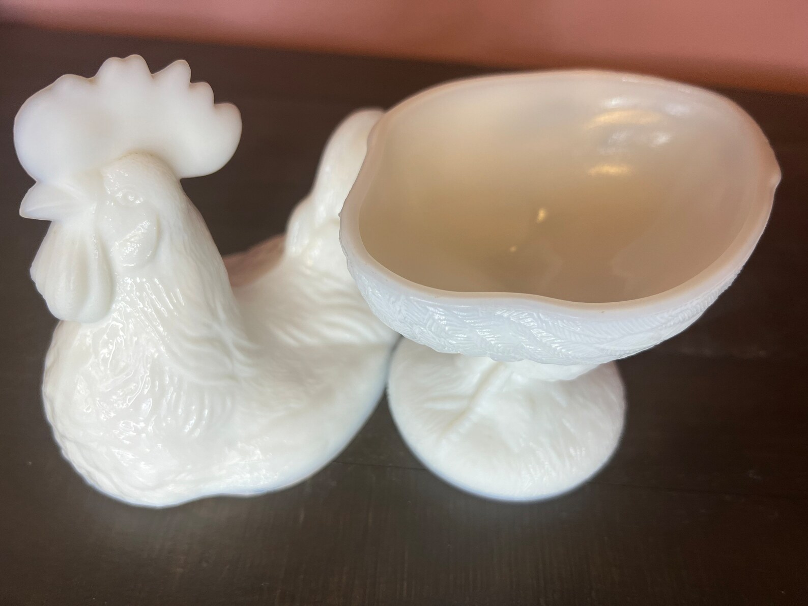 Vintage Westmoreland Milk Glass Rooster Candy Dish With Etsy