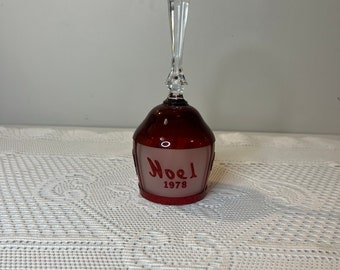 1978 Goebel Hummelwerk Cut Glass Crystal &quot;Noel&quot; Bell, Antique Goebel Collectibles, Vintage Home Decor - Made in Germany