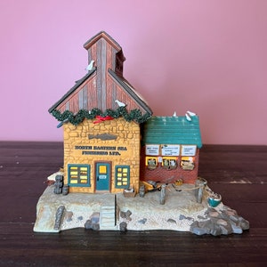 Dept 56- North Eastern Sea Fisheries Ltd. : Dickens&#39; Village Series; Department 56-RETIRED Vintage Christmas Village Porcelain Lighted House