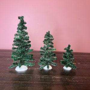 Dept 56- Scotch Pines (Set of 3) - Snow Village: Department 56 RETIRED - Christmas Village Trees, Village Topiaries; Miniature Christmas