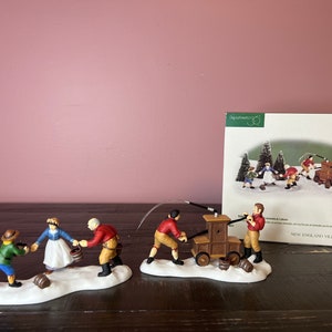 Dept 56 - Volunteer Firefighters: New England Village Department 56 RETIRED - Vintage Christmas Village Accessory, Miniature Christmas
