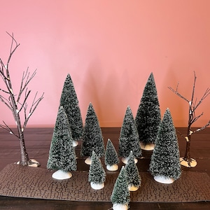 Dept 56- Village Landscape - 14 Piece Set- Snow Village : Department 56 RETIRED; Vintage Christmas Village Tree Accessory Set