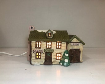1989 Vintage Colonial America Collection- Blacksmith/Stable; Porcelain Light House