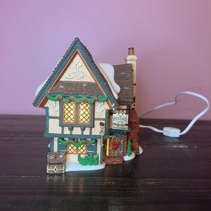 Dept 56- The Spider Box Locks; Dickens&#39; Village Series; Department 56-RETIRED Vintage Christmas Village Porcelain Lighted House