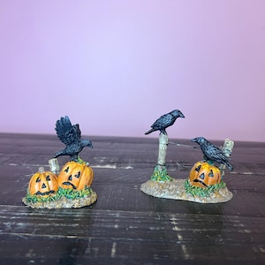Dept 56: Halloween Ravens; Halloween Snow Village Series - Department 56 - RETIRED; Vintage Halloween Fall Village Accessory Decoration