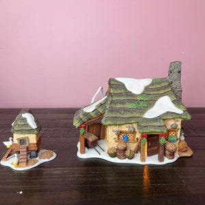 Dept 56 - McShane Cottage: Dickens&#39; Village Series; Department 56 -RETIRED Vintage Christmas Village Porcelain Lighted House, Village Scene
