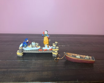 Dept 56 - Lobster Trappers (Set of 4) : New England Village Department 56 RETIRED - Vintage Dept 56 ; Christmas Village Scene / Decor